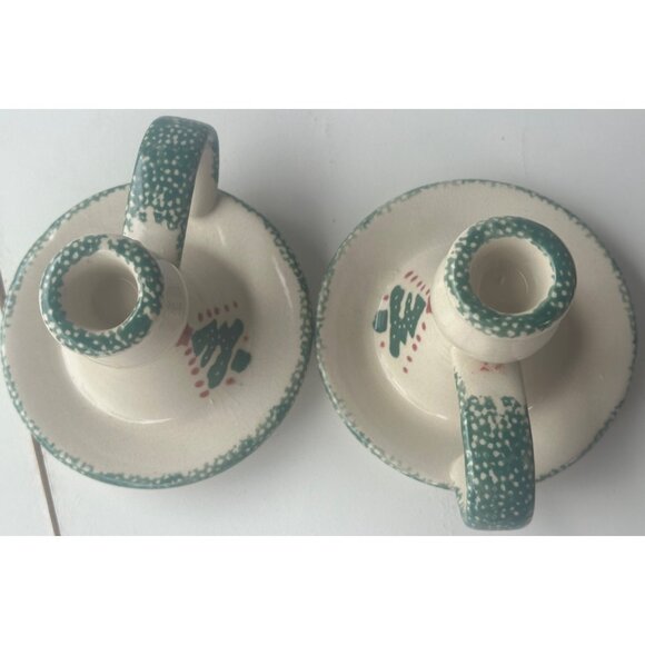 Ceramic 2-pc. Winter Holidays Christmas Tree Candle Holder and Dish Platter-READ - Picture 8 of 16